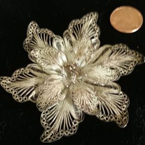 COPY - AJ VINTAGE Hallmarked Sterling Silver Intricate Filigree